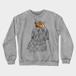 Tibetan Terrier Dog King Queen Wearing Crown Crewneck Sweatshirt